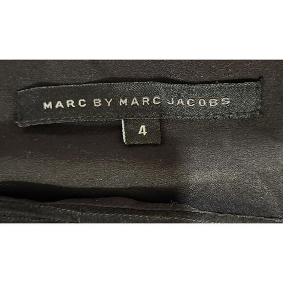 Marc By Marc Jacobs Silk Dress Sz 4 Embroidered Lined Reindeer Christmas Festive - Picture 2 of 9